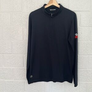 Travis Mathew Men’s Zachary 1/2 zip Pullover in Black Size Medium